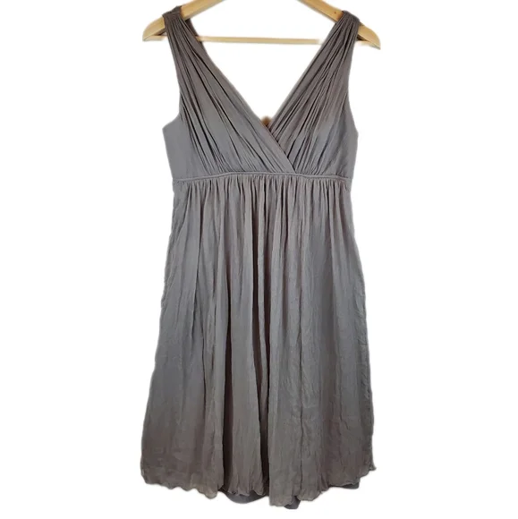 Crew Dresses J Crew Heidi Gray Silk Chiffon Sleeveless
